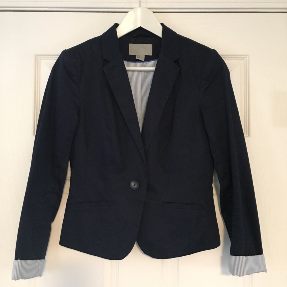 Fitted Navy Blue Blazer